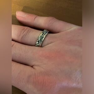 Men's Clocks and Colours Silver Ring Size 7